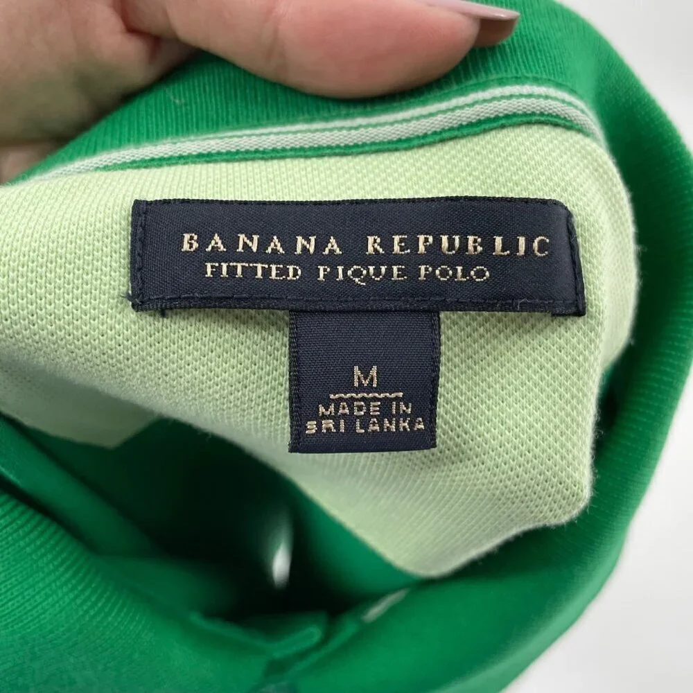 LOT of 3 Banana Republic Fitted Short Sleeve Polo Shirts Mens Medium Classic